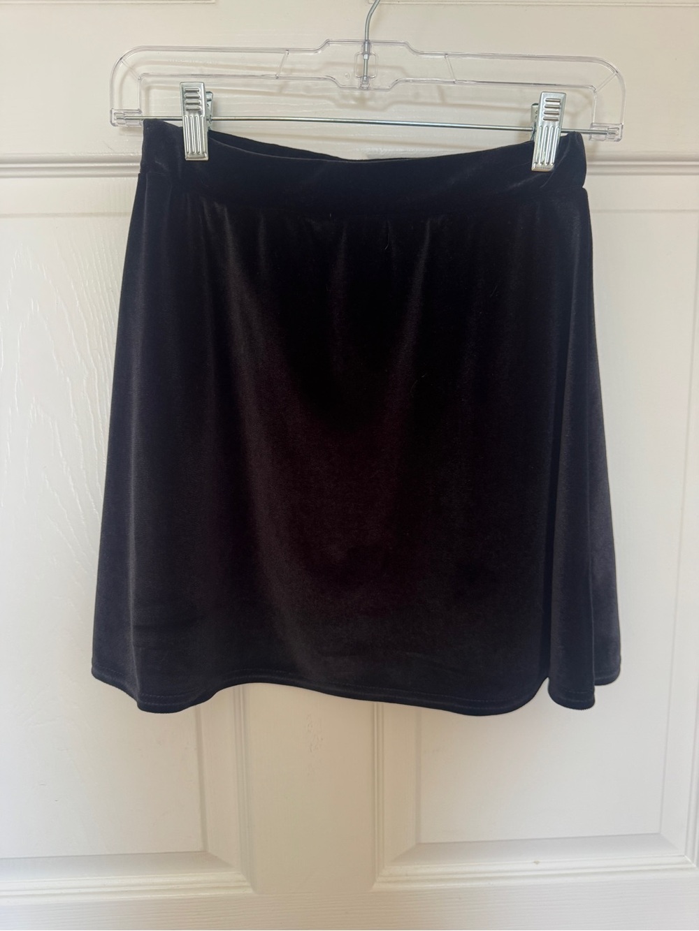 Boohoo Black Velvet Mini Skirt